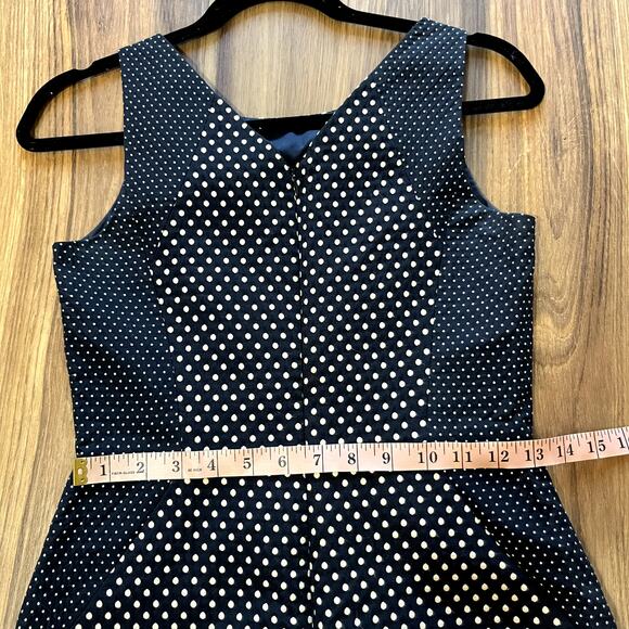 Banana Republic Dress Sheath Polka Dot 0 Navy Blue White Business Casual - Picture 13 of 15